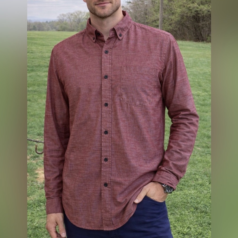Patagonia Bluffside L/S Cranberry Button-Down w/Pocket Shirt Men's Size Small